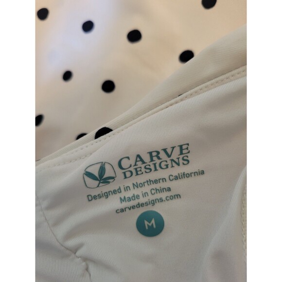 Women's Size Medium Carve Designs Swim Tankini Top Navy Blue White Light Padding - Picture 4 of 4